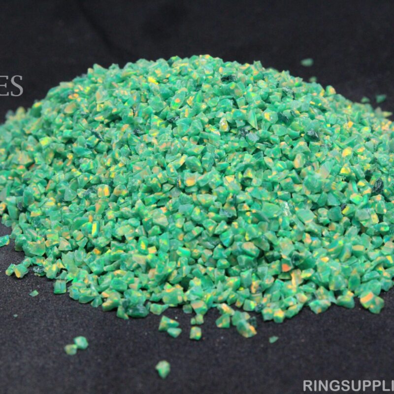 Green Olive Crushed Opal Chips