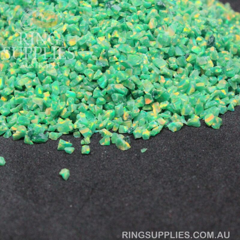 Green Olive Crushed Opal Chips
