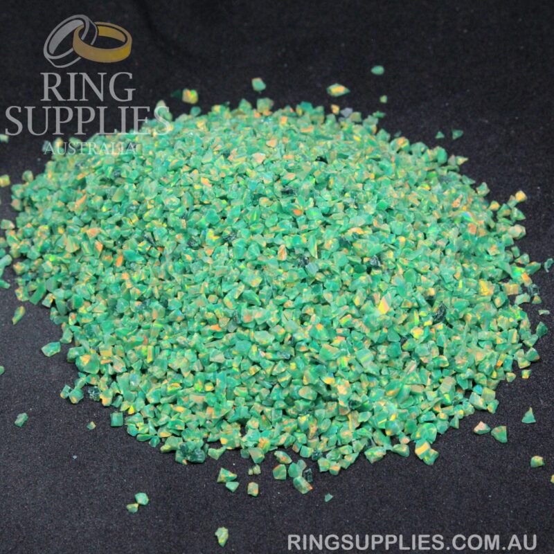 Green Olive Crushed Opal Chips