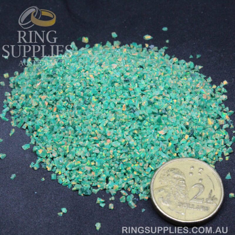 Green Olive Crushed Opal Chips
