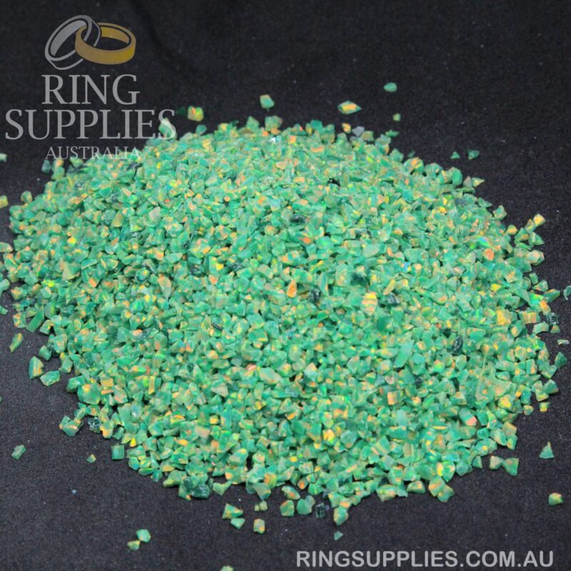 Green Olive Crushed Opal Chips