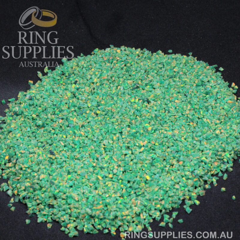 Green Olive Crushed Opal Chips