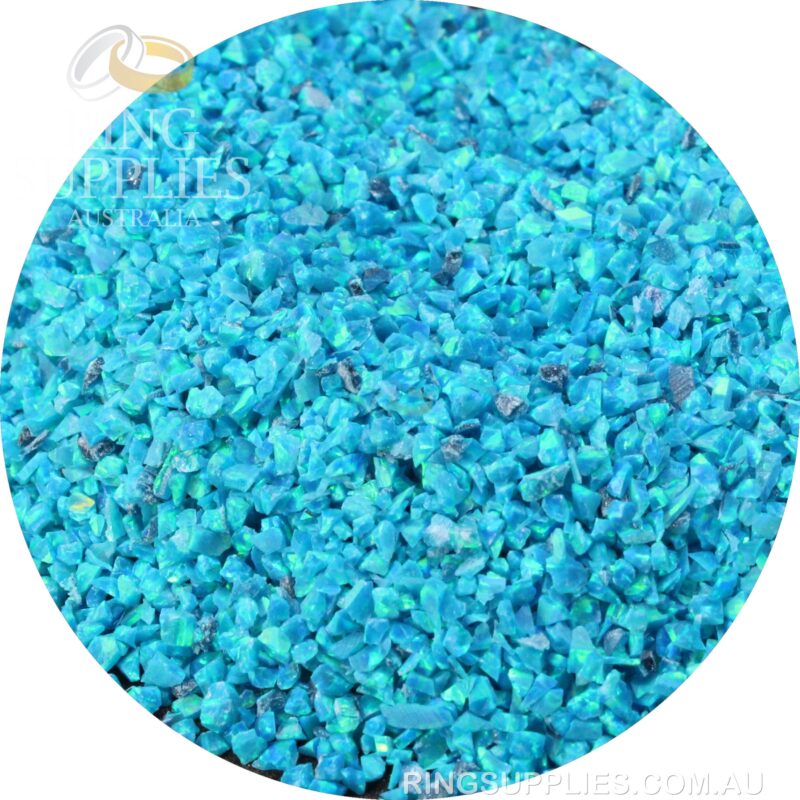 Peacock Blue Crushed Opal Chips