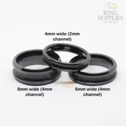 Black ceramic ring blanks with channel groove