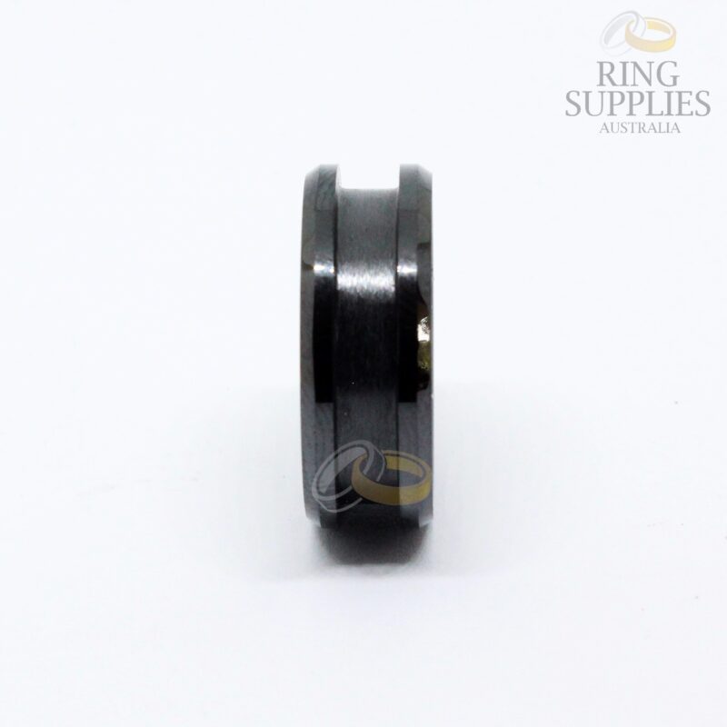 8mm black ceramic ring blanks with channel groove