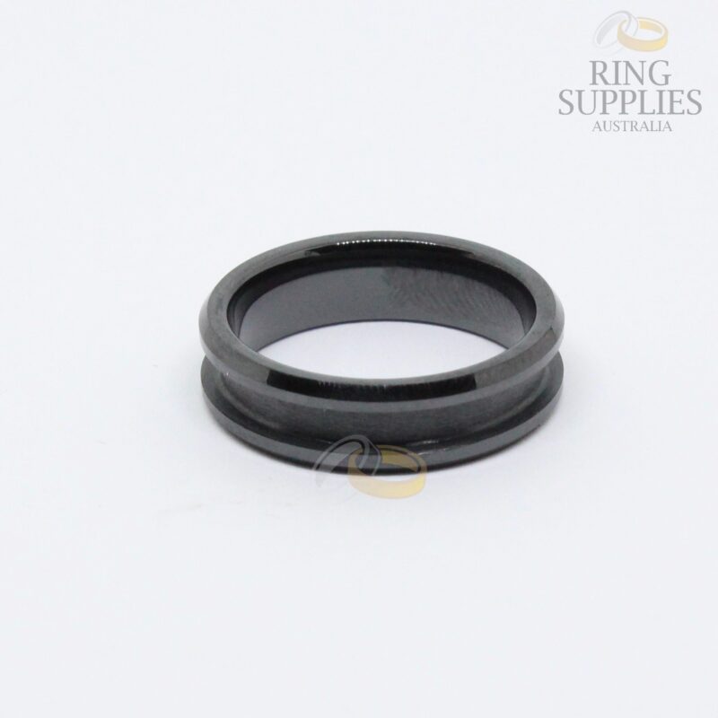 6mm black ceramic ring blanks with channel groove
