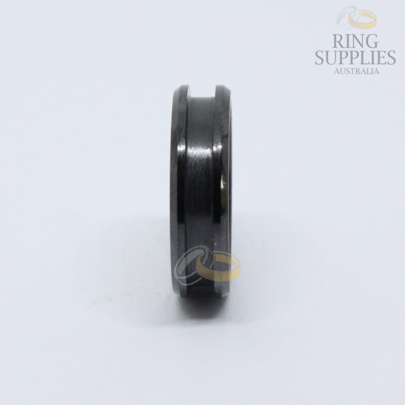 6mm black ceramic ring blanks with channel groove