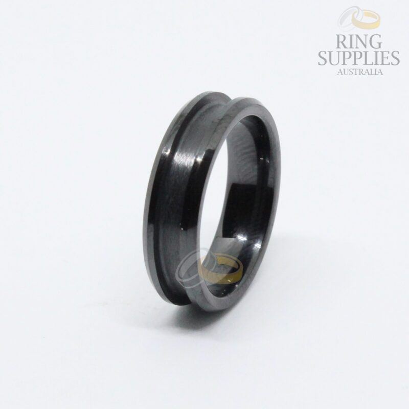 6mm black ceramic ring blanks with channel groove