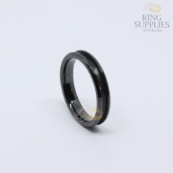 4mm black ceramic ring blanks with 2mm channel groove