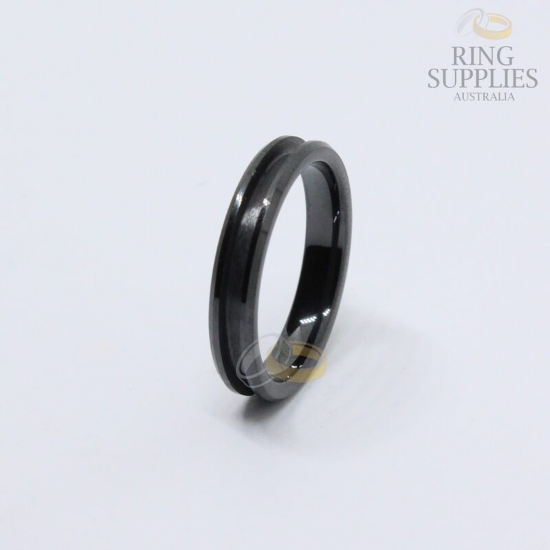 4mm black ceramic ring blanks with 2mm channel groove