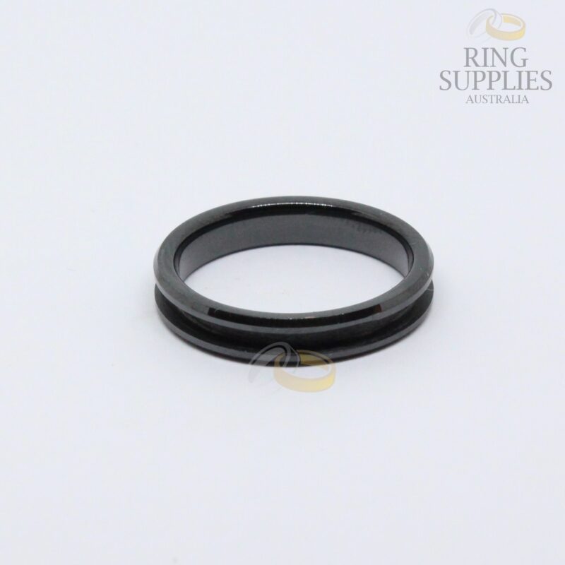 4mm black ceramic ring blanks with 2mm channel groove