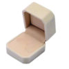 Open cream velvet ring presentation box