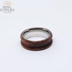 Rosewood ring blank with stainless steel core