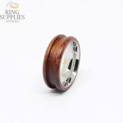 Rosewood ring blank with stainless steel core
