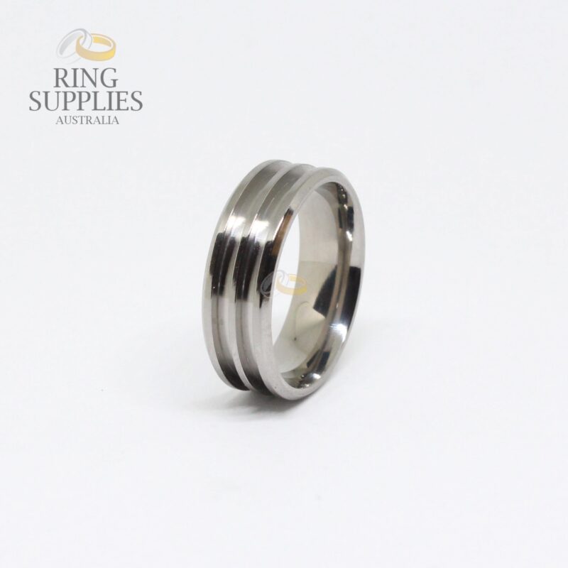 Titanium Double Channel Ring Blank