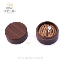 Round Walnut Ring Presentation Box