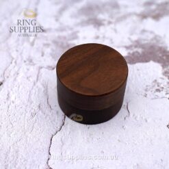 Round Walnut Ring Presentation Box