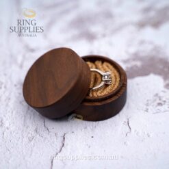 Round Walnut Ring Presentation Box