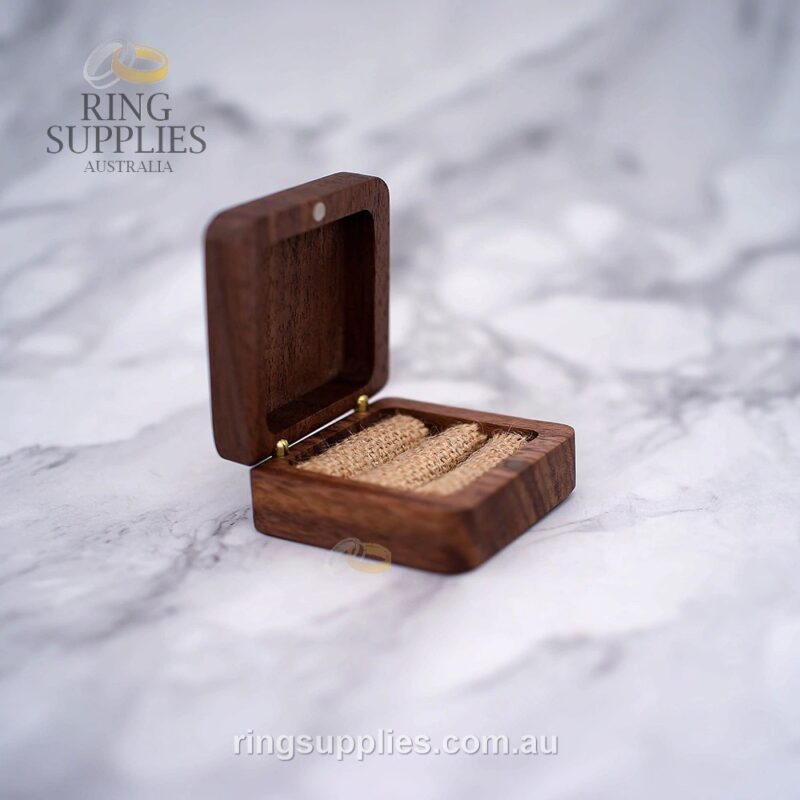 Square Walnut Ring Presentation Box