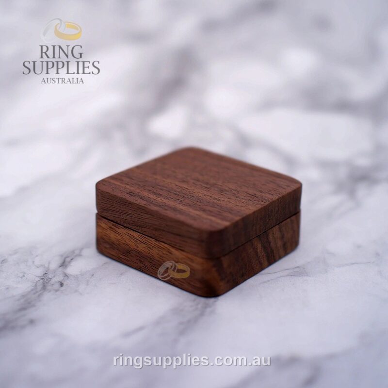 Square Walnut Ring Presentation Box