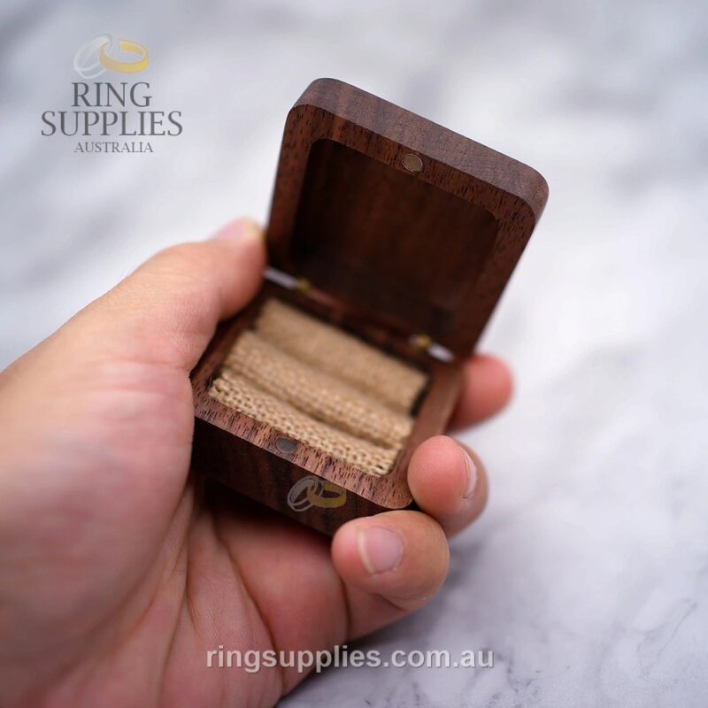 Square Walnut Ring Presentation Box