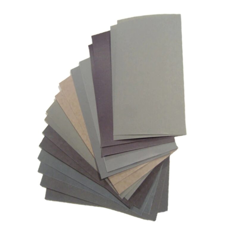 15 sheets of wet / dry sand paper variety pack