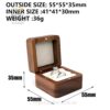 Square walnut ring box dimensions: 55 by 55 by 35mm