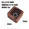Square walnut window ring box dimension diagram
