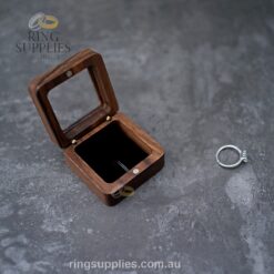 Walnut Ring Box With Window