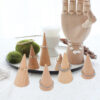 10pc wooden ring display cones