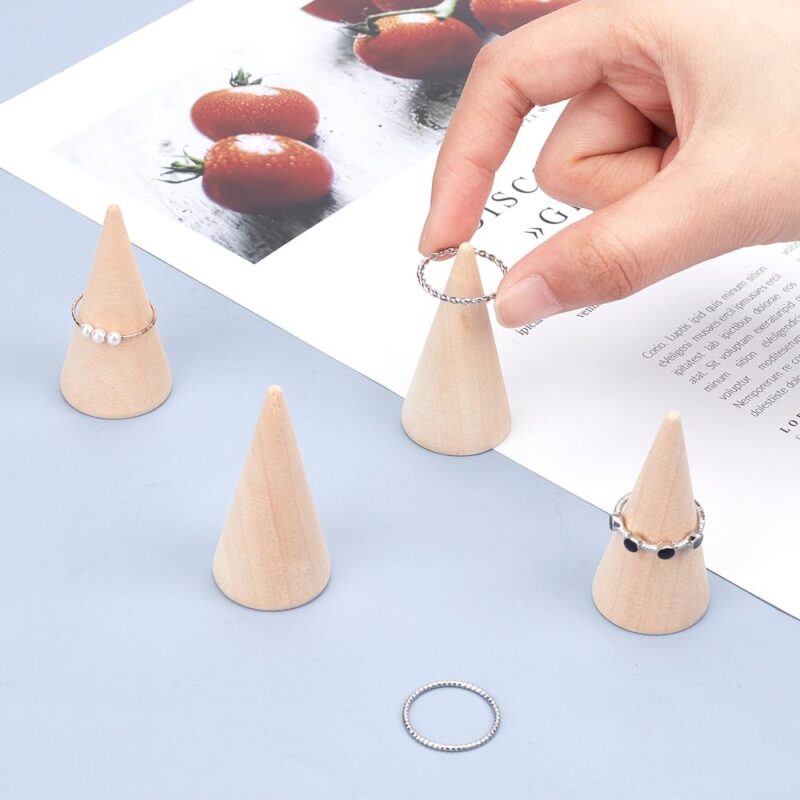 Wooden Ring Display Cones