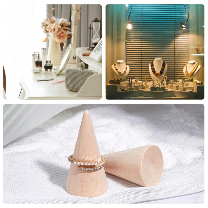Wooden Ring Display Cones