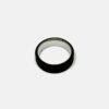 Ebony ring blank shown face-on with a stainless steel inner core