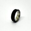 Ebony ring blank with a stainless steel core and recessed inlay channel