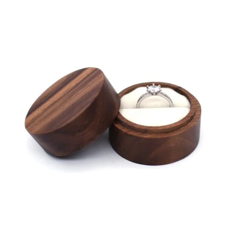 White Round Ring Box