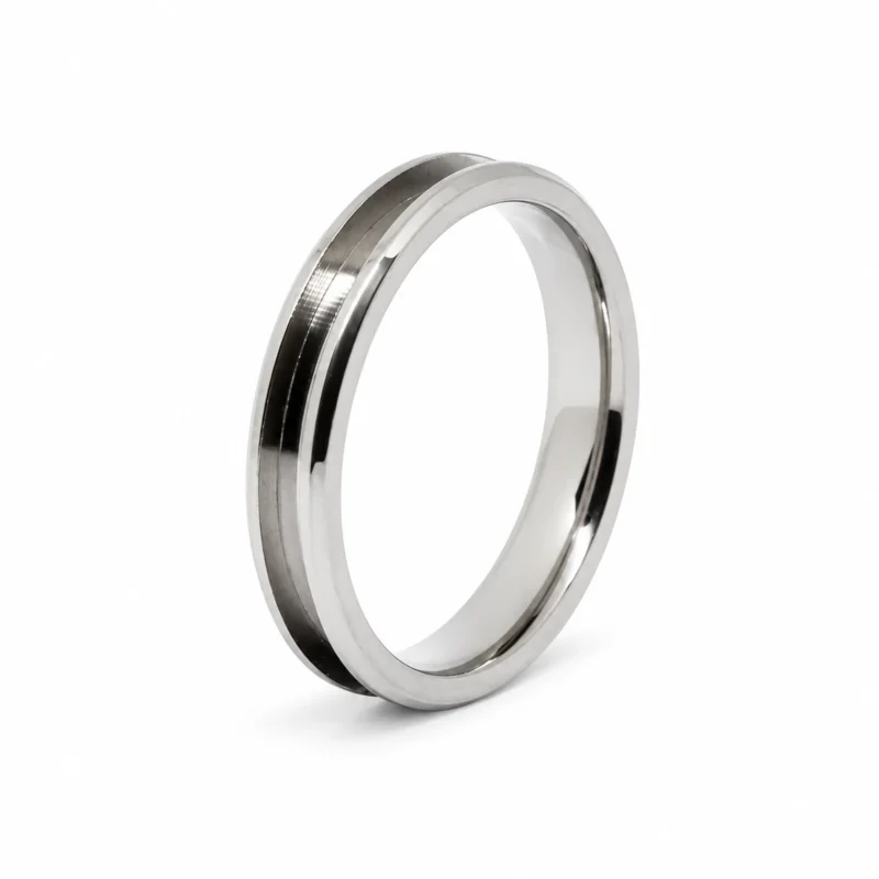 4mm titanium ring blank with 2mm inlay channel