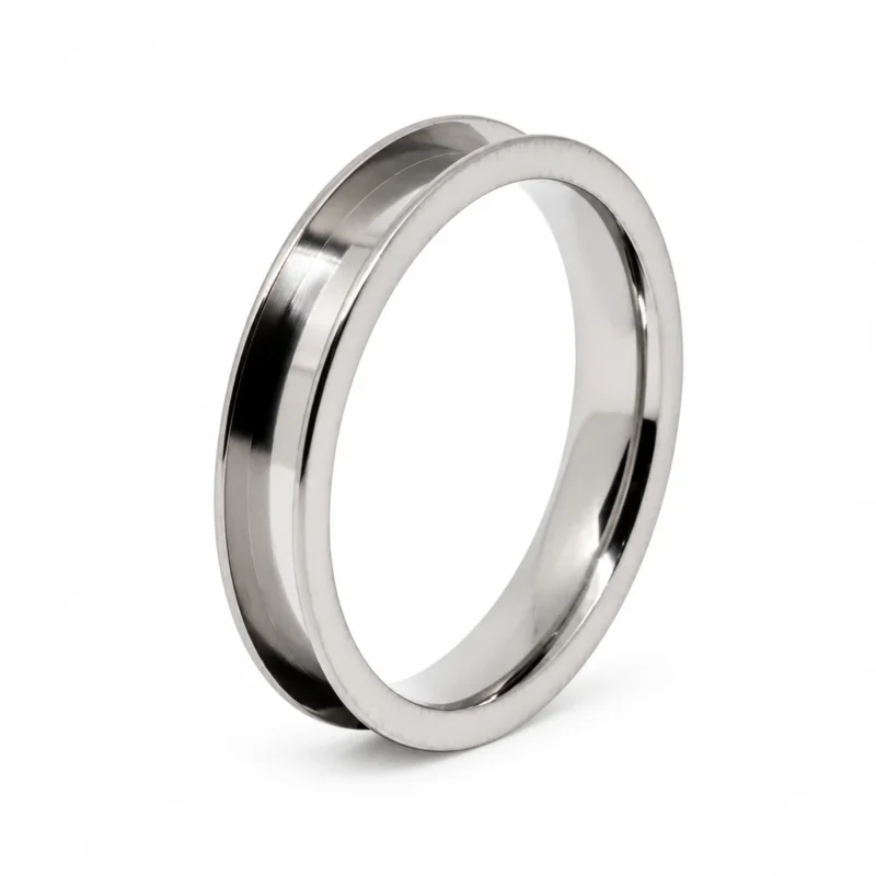 4mm titanium ring blank with 3mm inlay channel