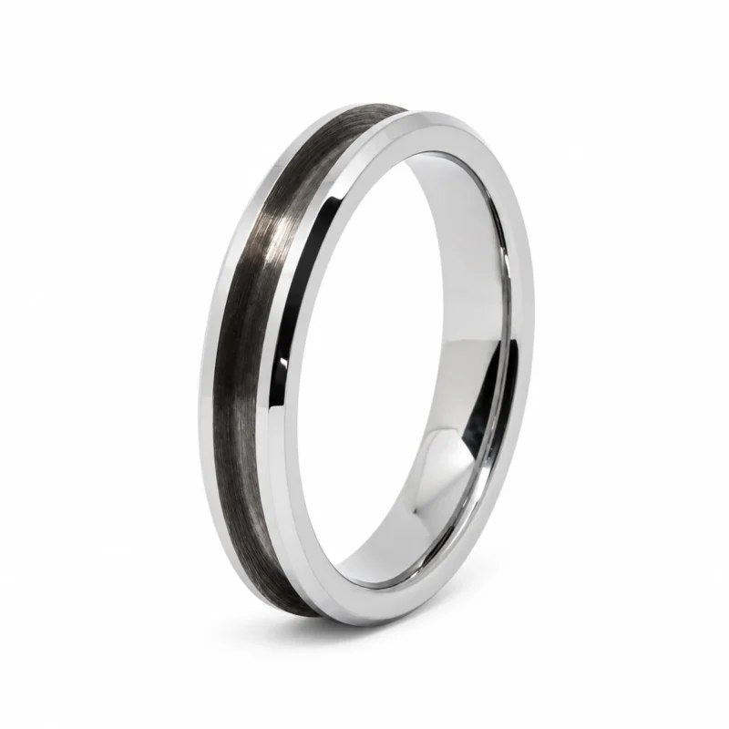 4mm tungsten ring blank with 2mm inlay channel