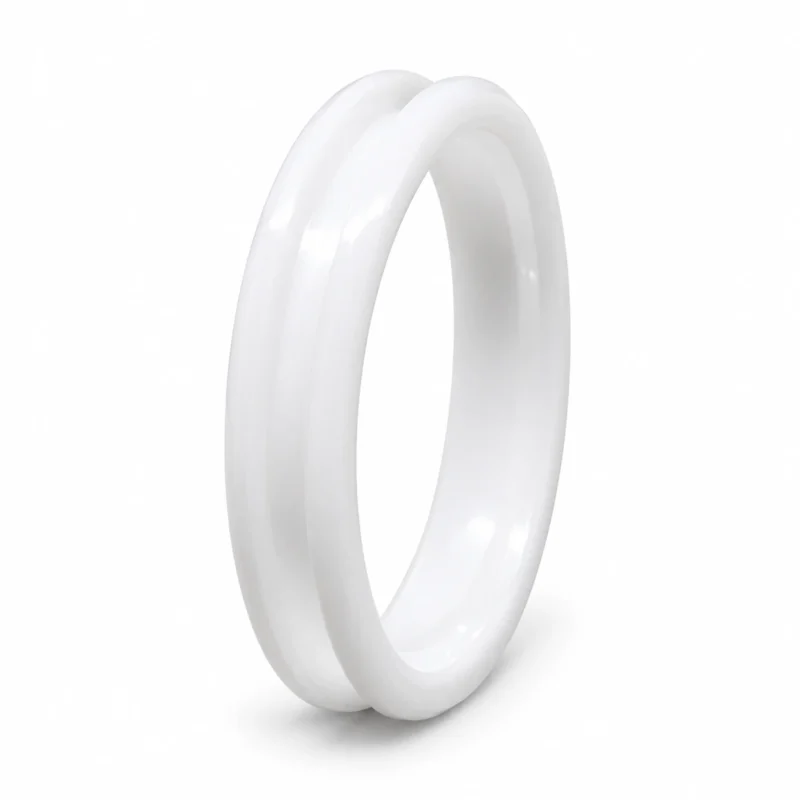 4mm white ceramic ring blank or core with 2mm inlay channel