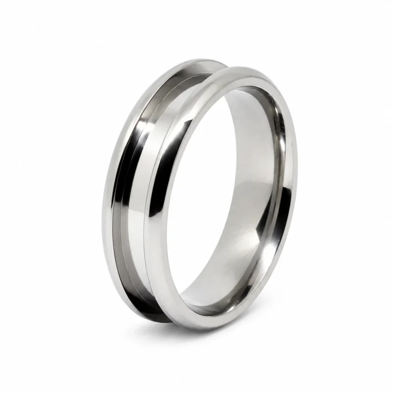 6mm titanium ring blank with 3mm inlay channel