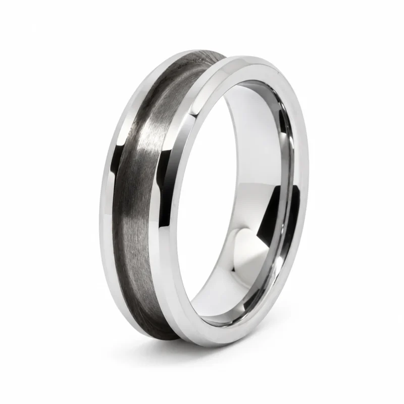 6mm tungsten ring blank with 3mm inlay channel