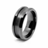 8mm black ceramic ring blank or core with 4mm inlay channel