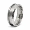 8mm damascus stainless steel ring blank with 4mm channel