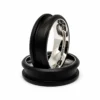 8mm ebony ring blanks with stainless steel bands