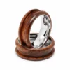 8mm rosewood ring blanks with stainless steel bands