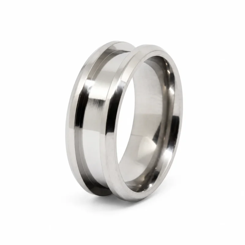 8mm titanium ring blank with 4mm inlay channel